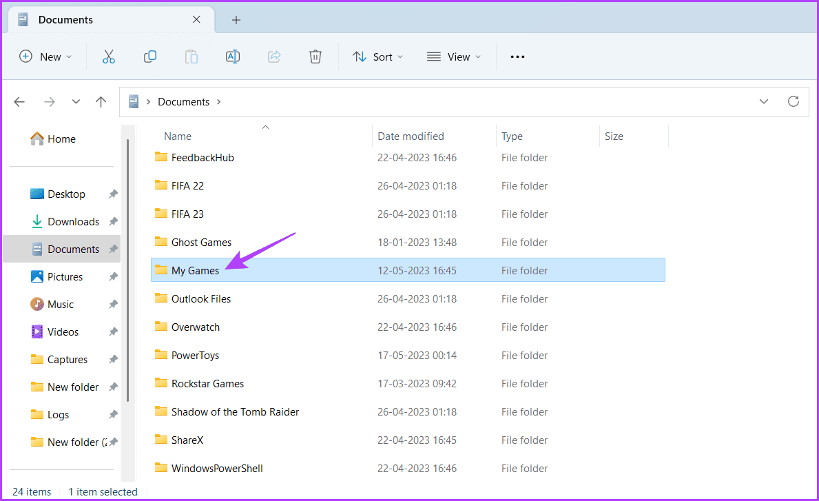 My-Games-folder أفضل 5 طرق لإصلاح عدم بدء تشغيل Rocket League في Windows 11