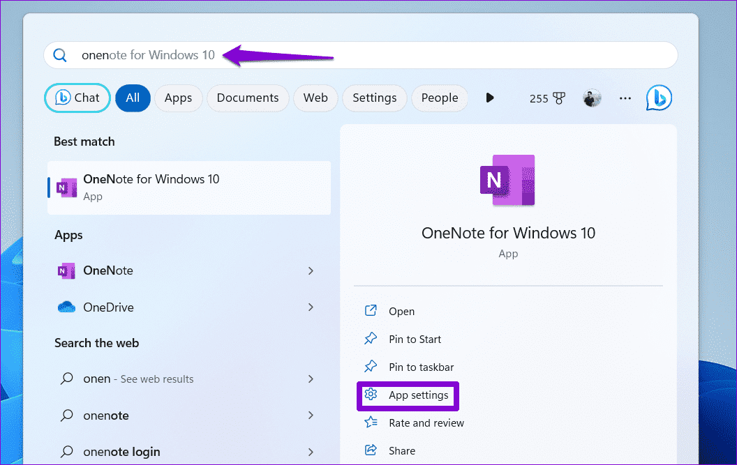 OneNote-App-Settings-1 أهم 6 طرق لإصلاح تعذر تسجيل الدخول إلى Microsoft OneNote على Windows