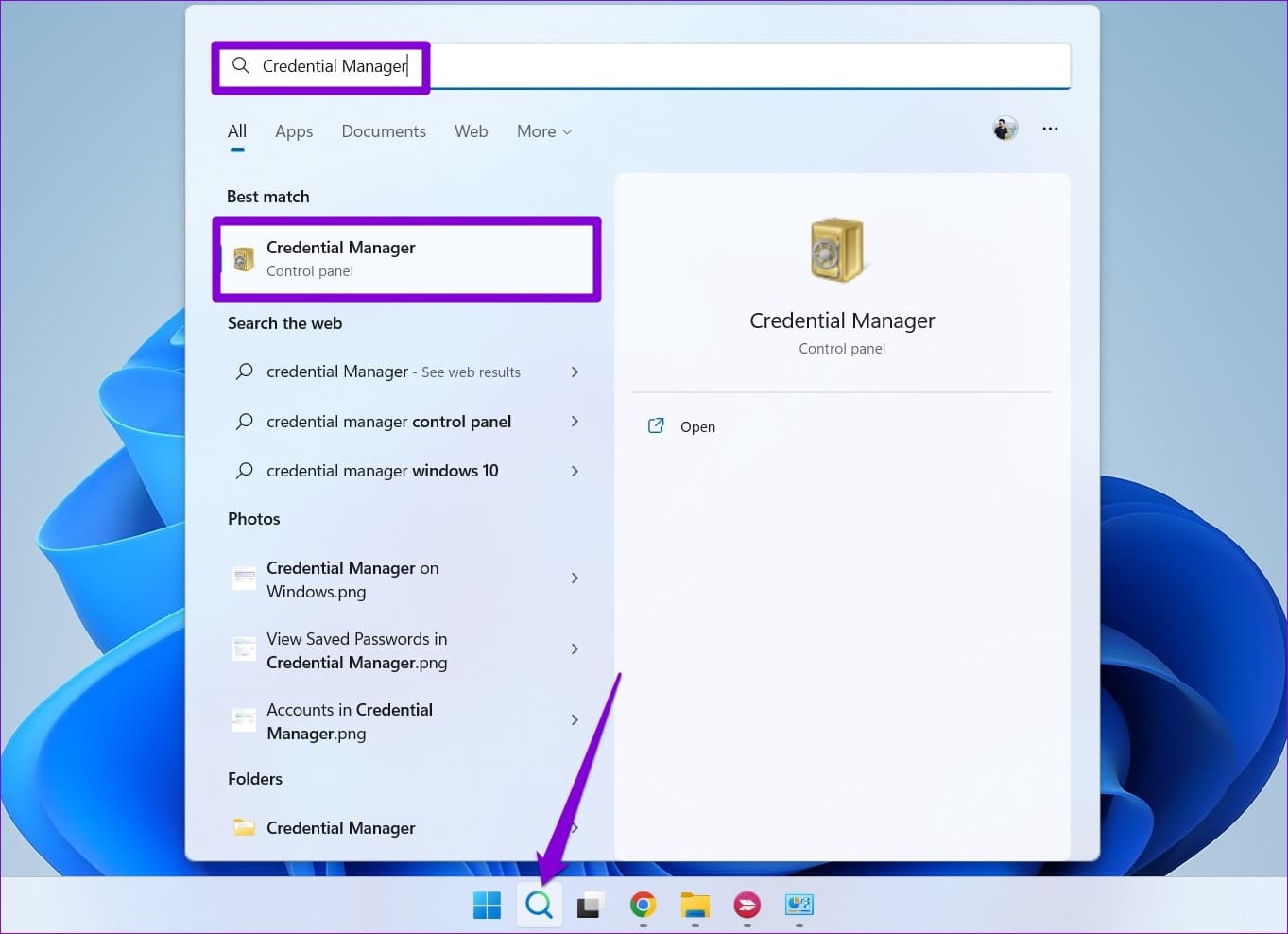 Open-Credential-Manager-on-Windows-11 أهم 6 طرق لإصلاح تعذر تسجيل الدخول إلى Microsoft OneNote على Windows