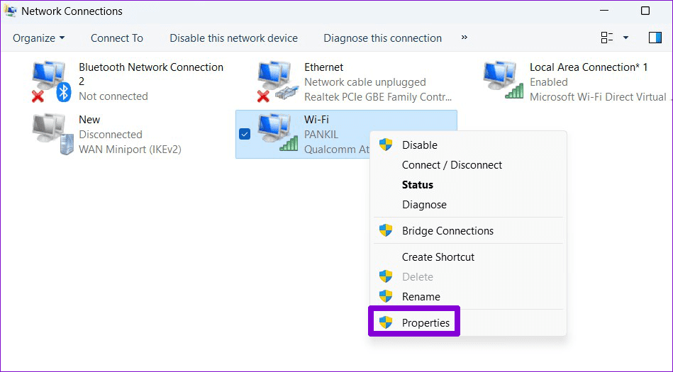 Open-Network-Adapter-Properties-1 أفضل 6 طرق لإصلاح تعذر الاتصال بخوادم EA على Windows