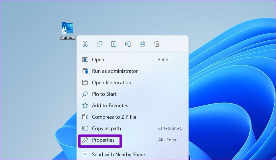 Open-Outlook-Properties لا يمكن إضافة مرفقات في Microsoft Outlook على Windows إليك أفضل 7 طرق لإصلاح ذلك