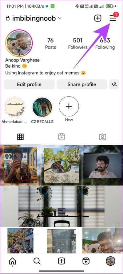 Open-the-hamburger-menu-on-Instagram-692x1536-1 أفضل 5 إصلاحات لعدم عمل ردود الفعل على الرسائل في Instagram