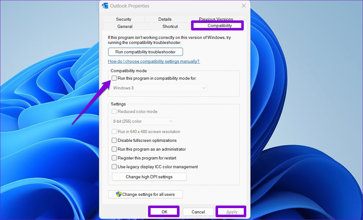 Outlook-Properties-on-Windows لا يمكن إضافة مرفقات في Microsoft Outlook على Windows إليك أفضل 7 طرق لإصلاح ذلك