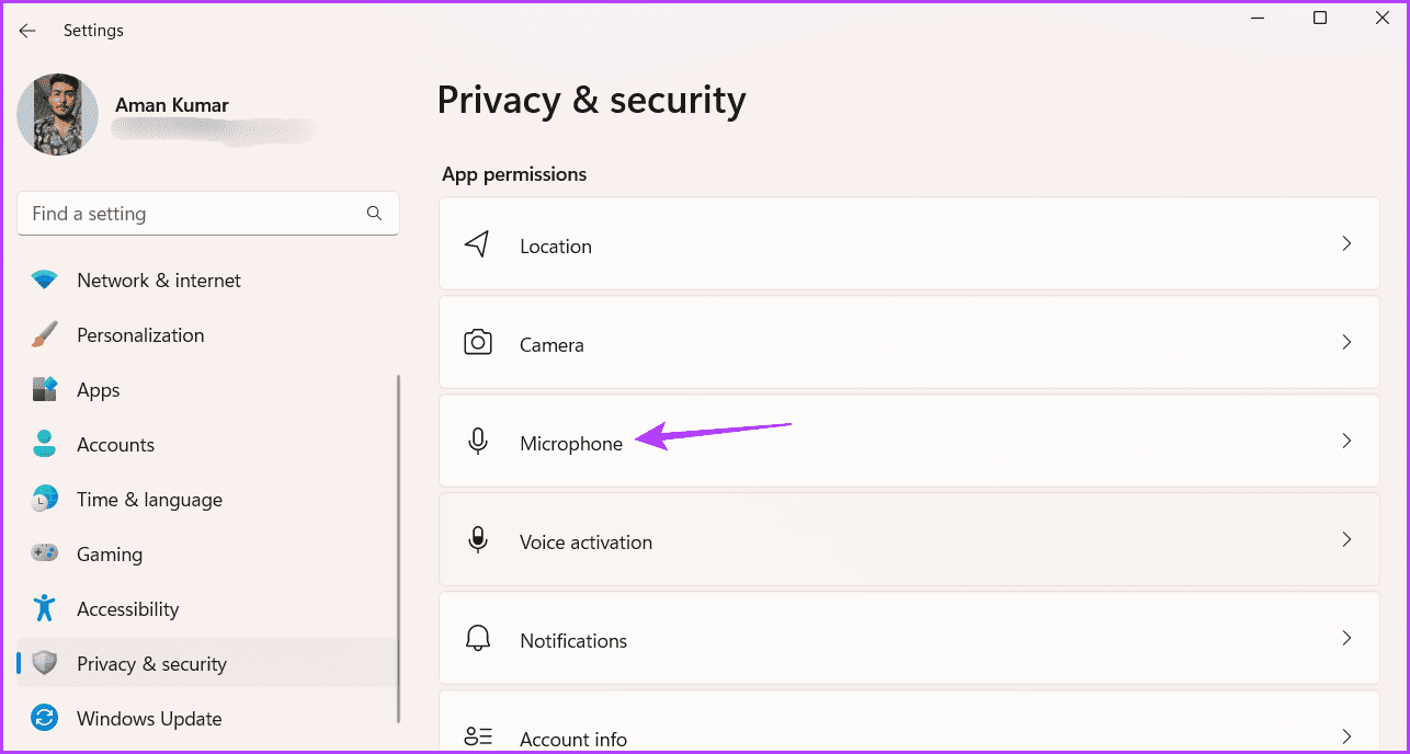 Privacy-security أفضل 5 طرق لإصلاح عدم عمل مسجل الصوت على Windows 11