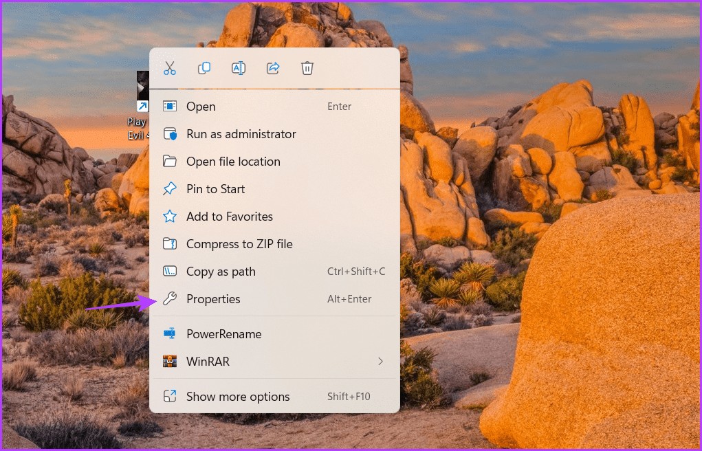 Properties-5 أفضل 6 طرق لإصلاح عدم فتح الألعاب في وضع ملء الشاشة على Windows 11