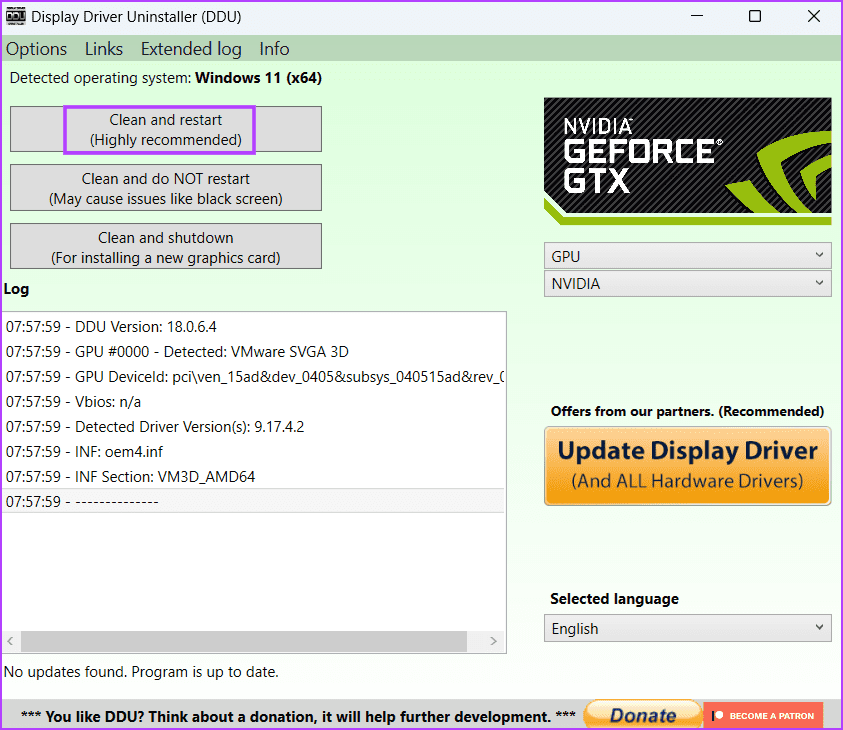 Reinstall-GPU-Drivers-Using-DDU-4 أفضل 7 طرق لإصلاح خطأ "فشل nvlddmkm.sys" في Windows