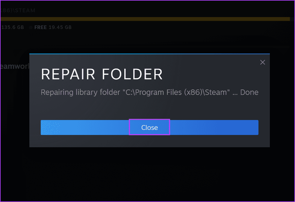 Repair-Steam-Library-Folder-4 أفضل 7 طرق لإصلاح خطأ "توقف Steam عند التحقق من التثبيت" في Windows