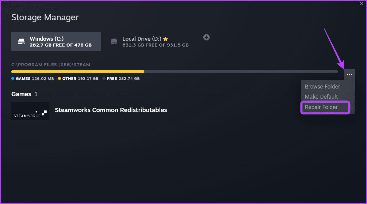 Repair-folder-1 أفضل 5 طرق لإصلاح خطأ Steam Cloud على Windows 11