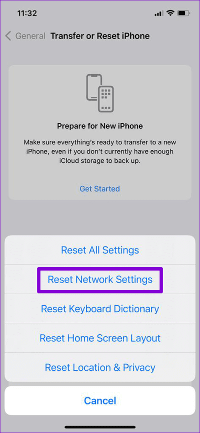 Reset-Network-Settings-on-iPhone-2 أفضل 9 طرق لاستعادة نقطة الاتصال الشخصية المفقودة على iPhone