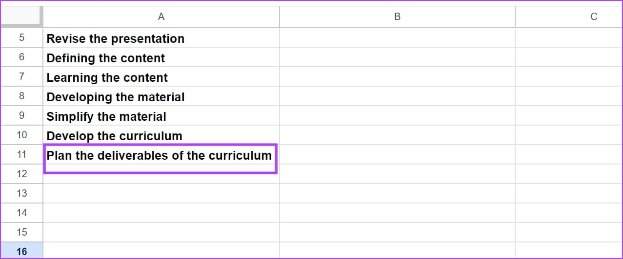 كيفية تغيير حجم الخلية في Google Sheets - %categories