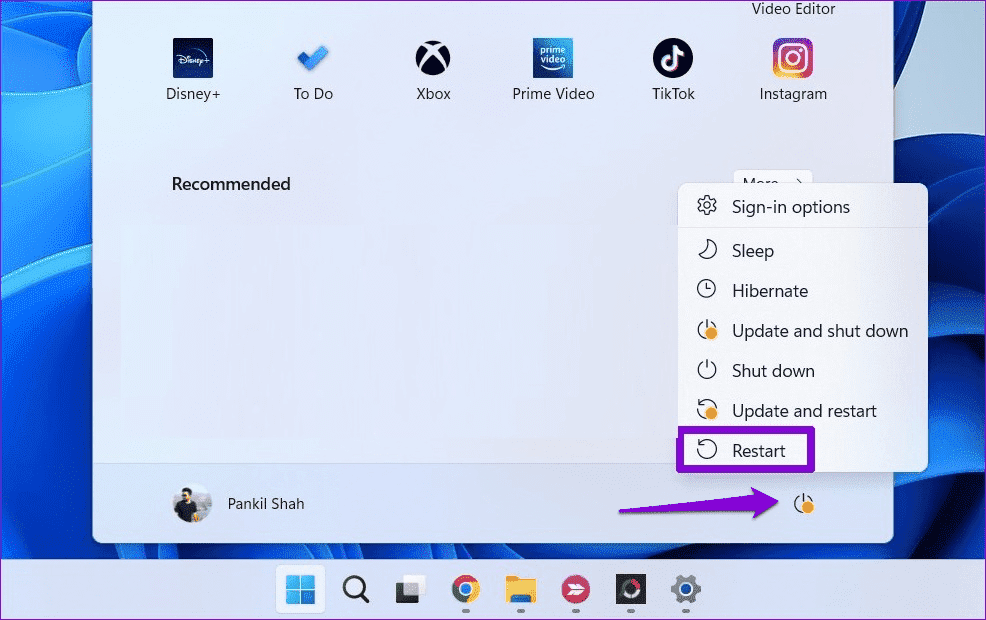Restart-Windows-PC أفضل 7 طرق لإصلاح تعذر تثبيت برامج التشغيل على Windows 11