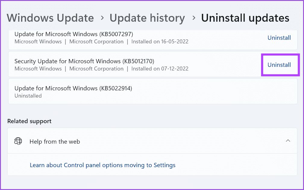 Rollback-Windows-update-2-2 أفضل 8 طرق لإصلاح خطأ "استعادة النظام لم تكتمل بنجاح" على Windows