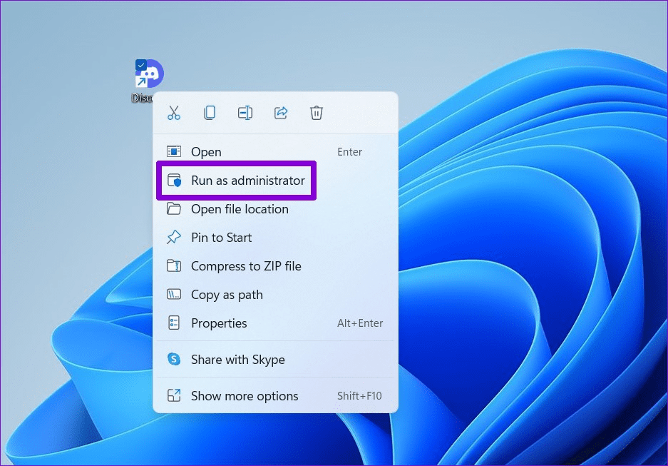 Run-Discord-as-Administrator أفضل 6 طرق لإصلاح عدم اكتشاف Discord للألعاب على Windows