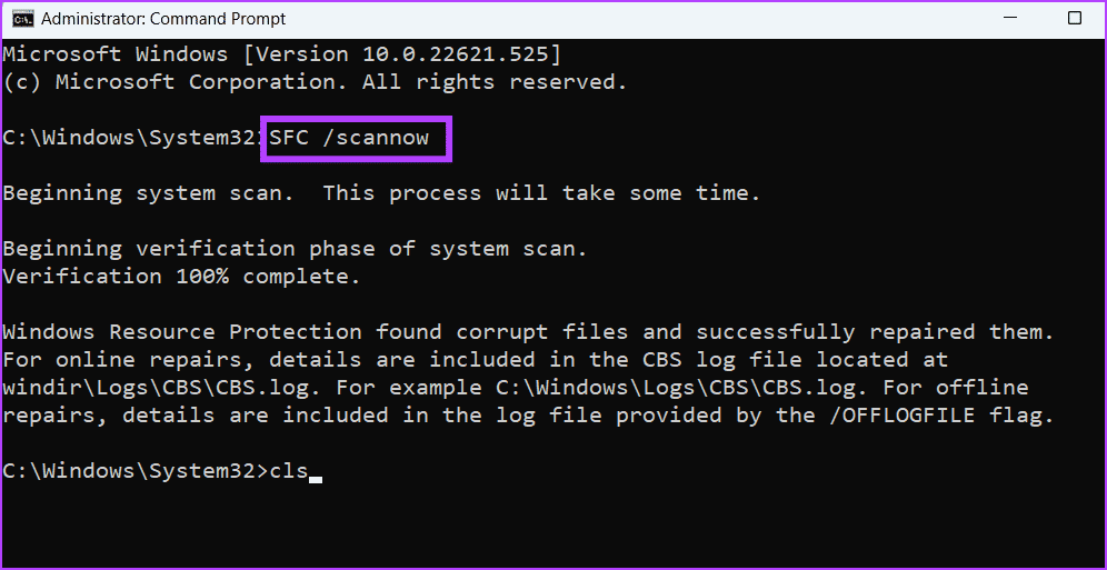 Run-SFC-scan-2 أفضل 5 طرق لإصلاح أخطاء نظام الملفات على Windows 11
