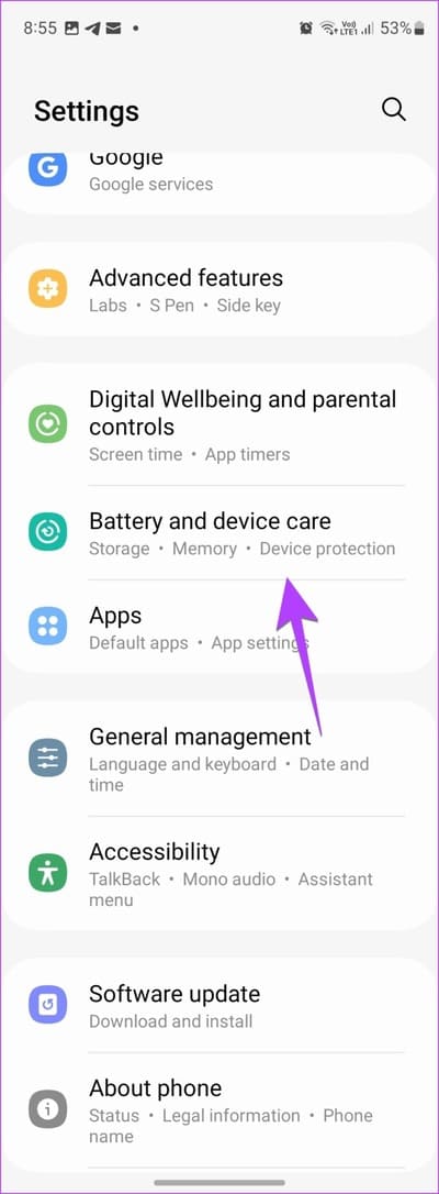 Samsung-Device-Care 4 طرق لمسح ذاكرة التخزين المؤقت في هواتف Samsung Galaxy