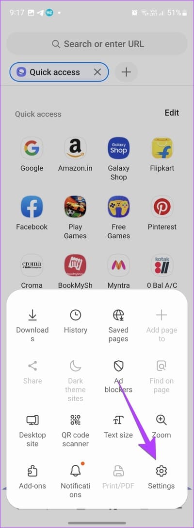 Samsung-Internet-Settings 4 طرق لمسح ذاكرة التخزين المؤقت في هواتف Samsung Galaxy