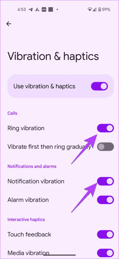 Samsung-Settings-Vibration-Ring-710x1536-1 كيفية جعل هاتفك Android يهتز