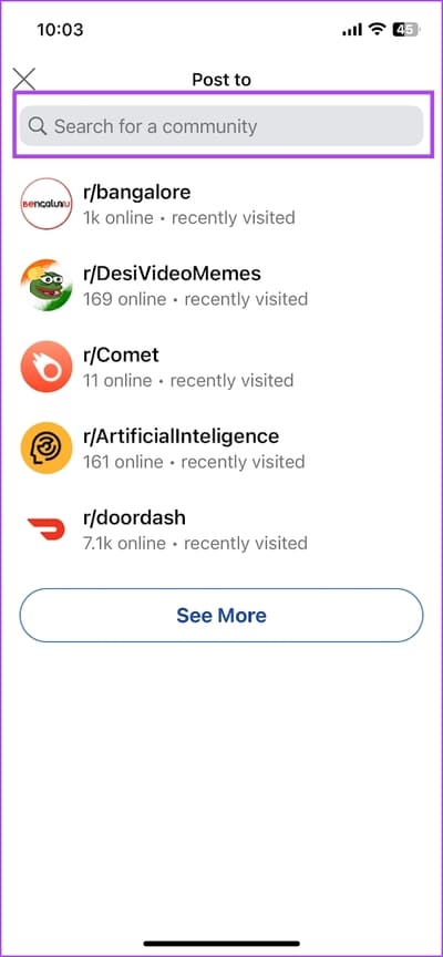 Search-for-a-subreddit كيفية إجراء استطلاع على Reddit للويب و iPhone و Android
