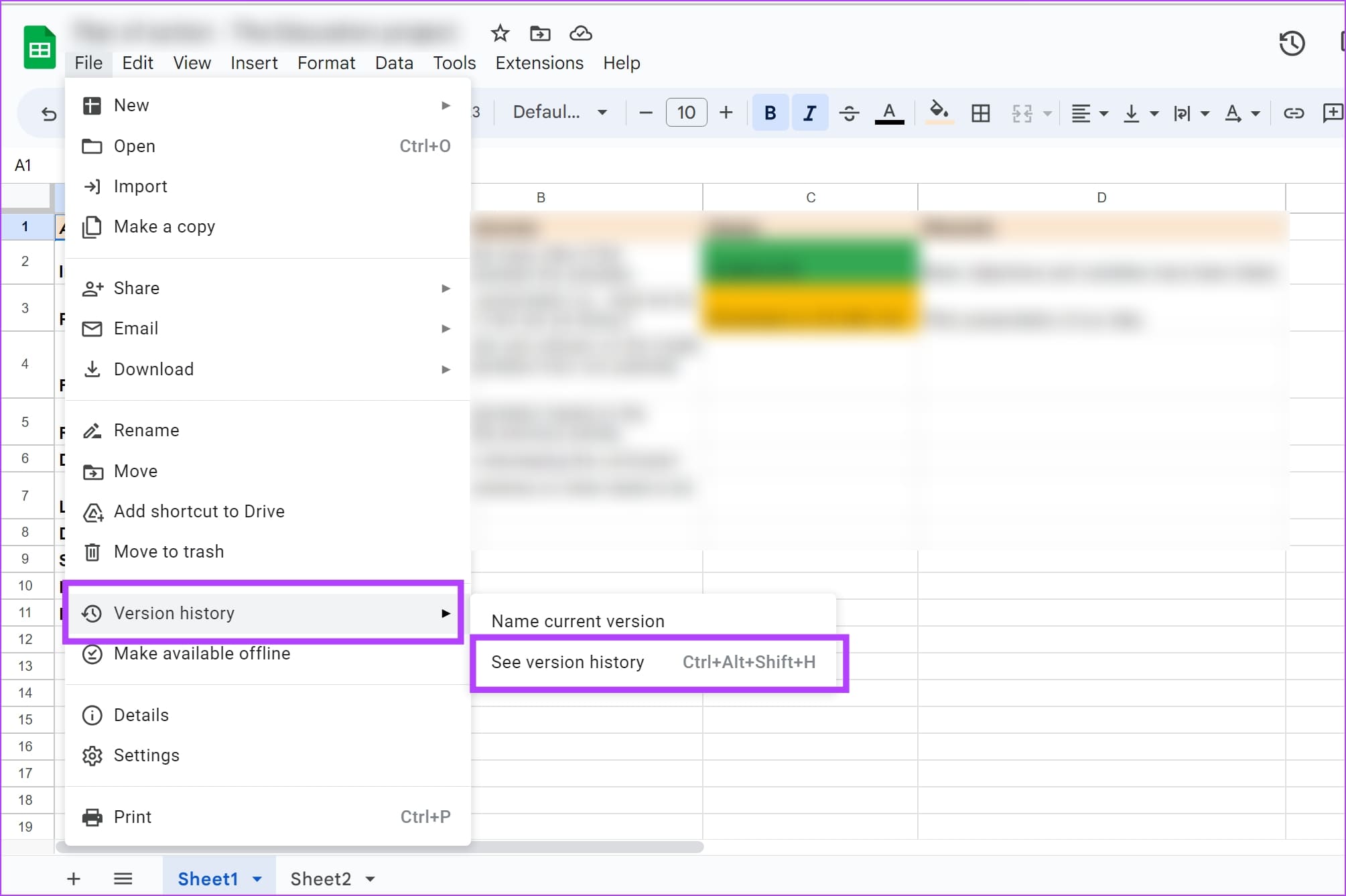 See-Version-HIstory-1 كيف ترى سجل التحرير في Google Sheets وماذا تفعل إذا لم تتمكن من ذلك