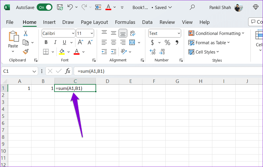 Select-Cell-in-Excel أفضل 7 طرق لإصلاح عدم عمل الصيغ في Microsoft Excel على Windows