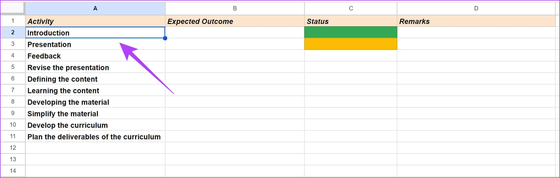 Select-a-Cell كيفية تغيير حجم الخلية في Google Sheets