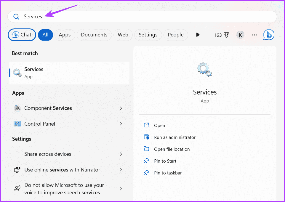 Services أفضل 5 طرق لإصلاح أخطاء نظام الملفات على Windows 11