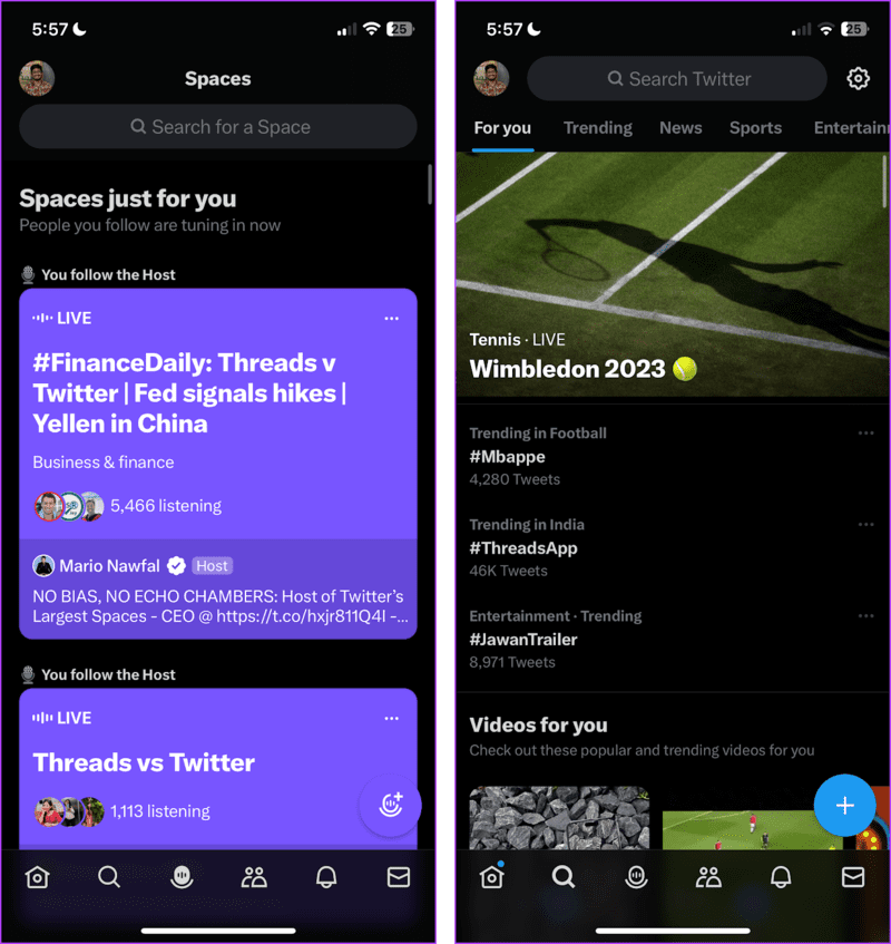 Spaces-and-Search Twitter مقابل Threads من Instagram: ما هي الاختلافات