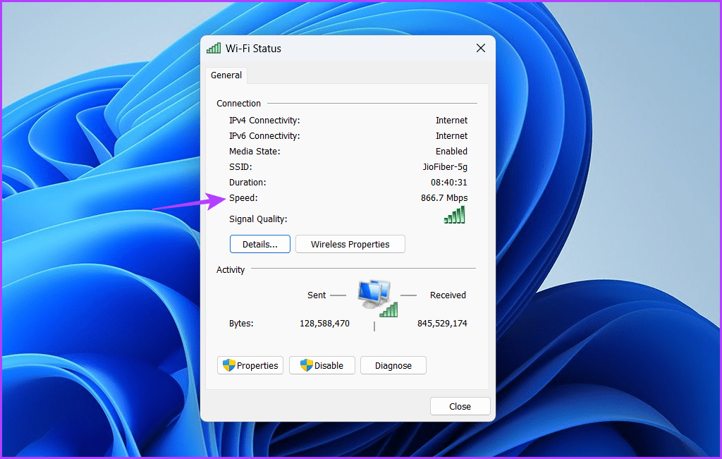 Speed-field-1 أفضل 3 طرق للتحقق من سرعة محول الشبكة على Windows 11