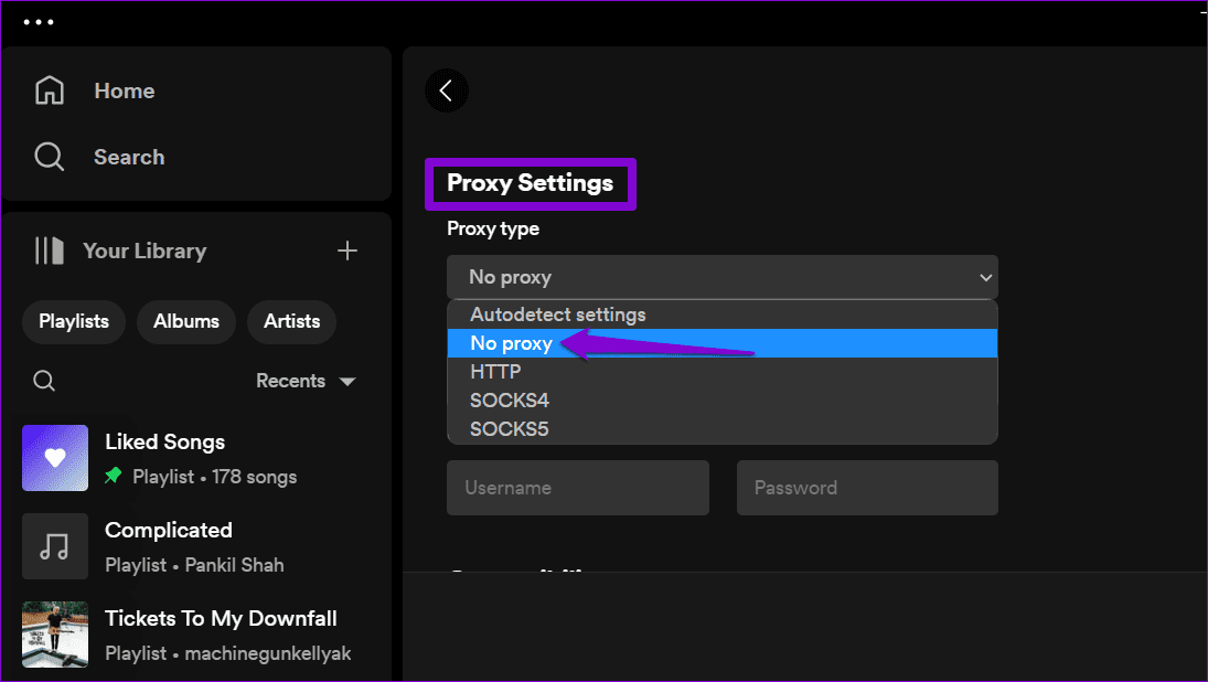 Spotify-Proxy-Settings-Windows أفضل 6 طرق لإصلاح خطأ "قد يحظر جدار الحماية Spotify" على Windows