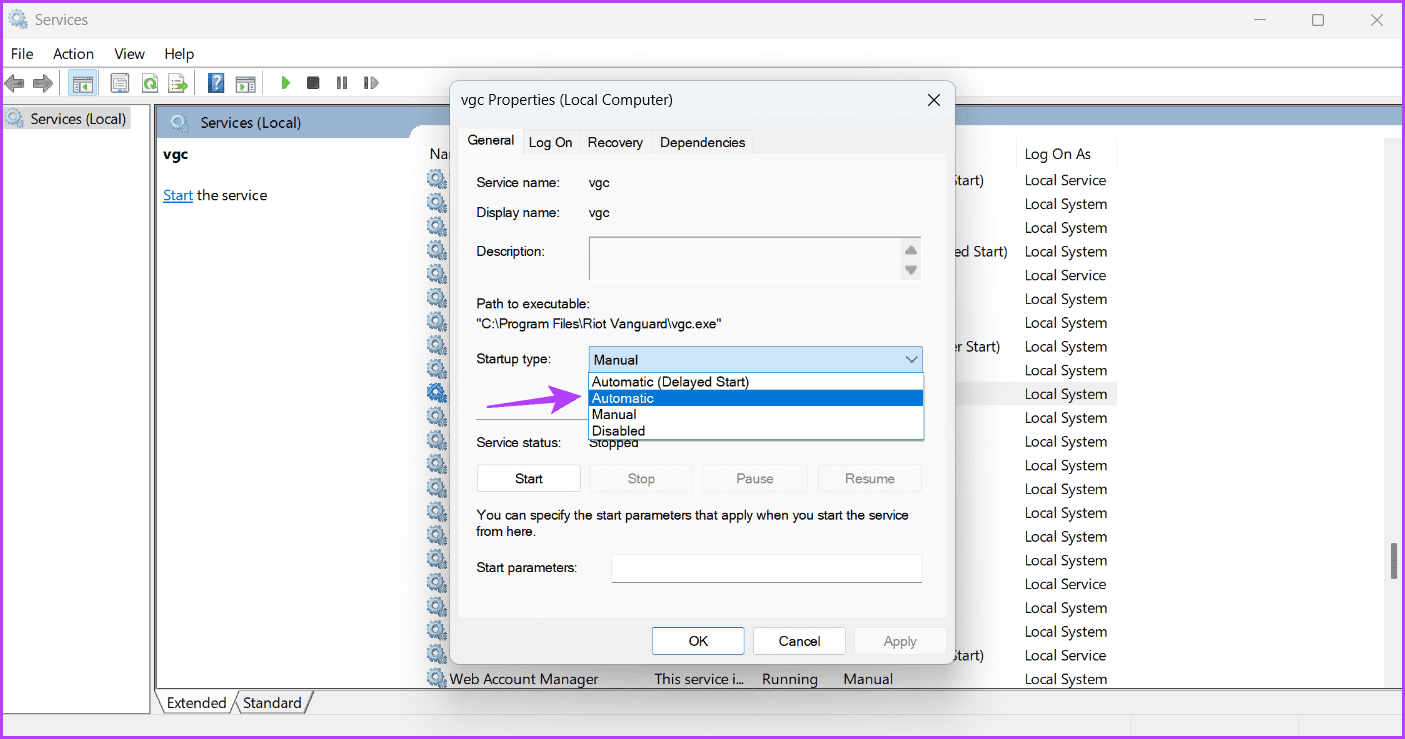 Startup-type كيفية إصلاح عدم عمل الميكروفون في المحادثة الصوتية Valorant على Windows