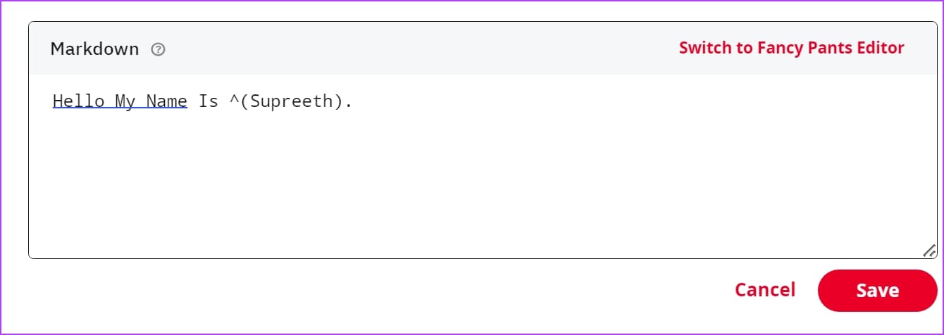 Superscript-Type كيفية استخدام تنسيق النص على Reddit باستخدام وضع Markdown
