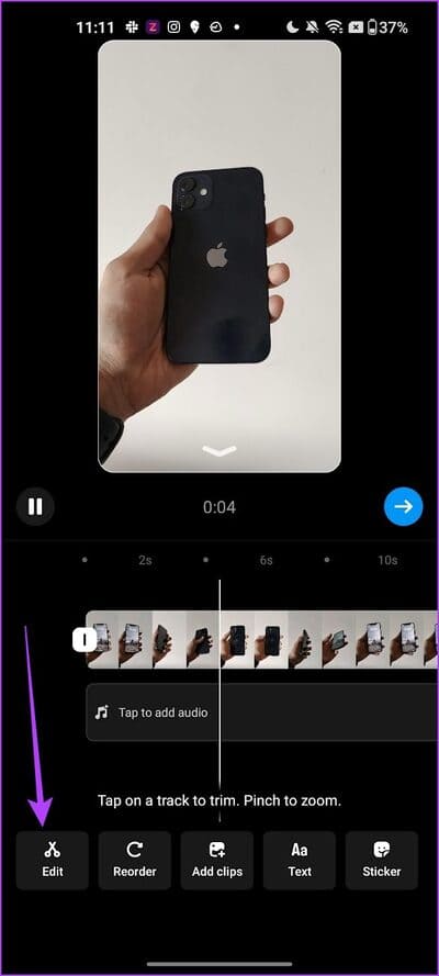 Tap-on-Edit-10 كيفية تحرير Reels باستخدام محرر Instagram المدمج