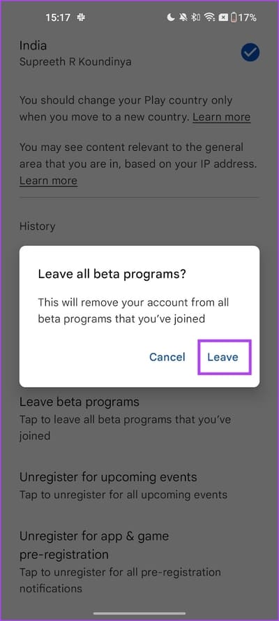 Tap-on-Leave-1 كيفية ترك البرنامج التجريبي Beta على متجر Google Play