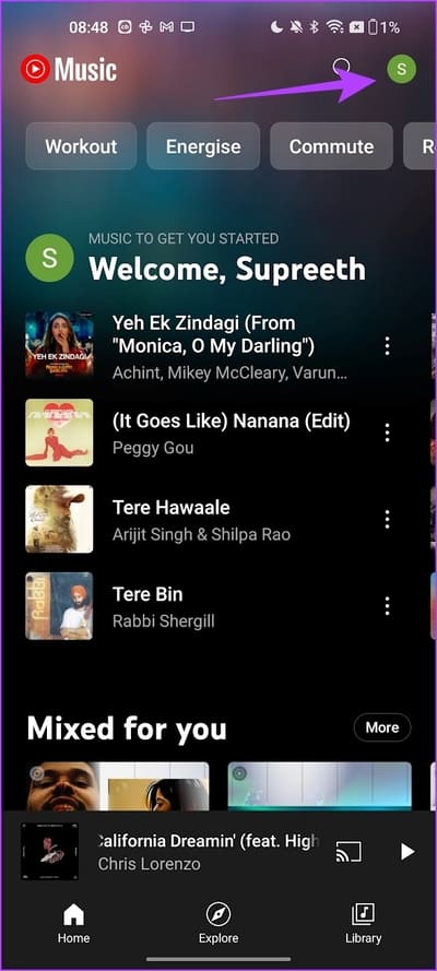 Tap-on-Profile-13 كيفية عرض وحذف سجل YouTube Music