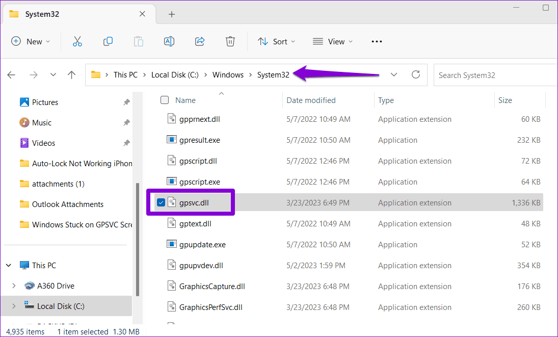 The-gpsvc-DLL-File أفضل 6 طرق لإصلاح نظام Windows PC عالق على يرجى الانتظار حتى ظهور شاشة GPSVC