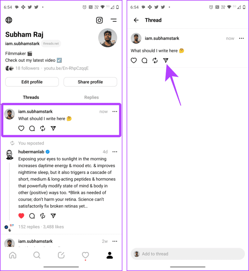 Threads-App-2 كيفية مشاركة Threads على Instagram أو منصات اجتماعية أخرى