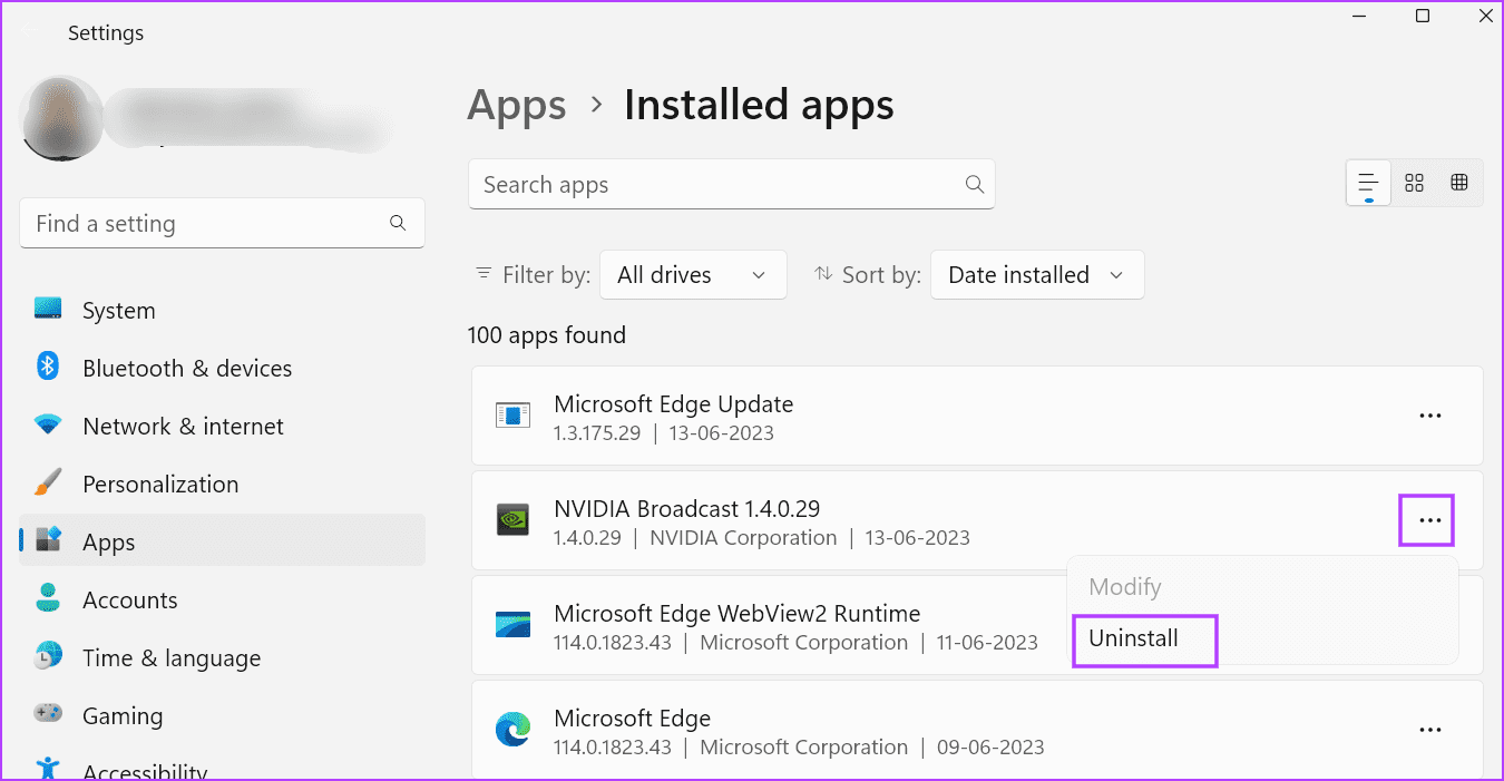 Uninstall-Other-NVIDIA-Apps-2-1 أفضل 7 طرق لإصلاح خطأ "فشل nvlddmkm.sys" في Windows