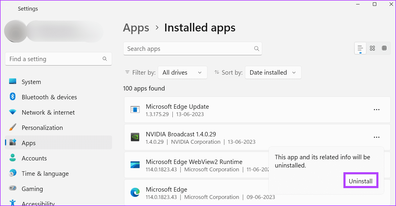 Uninstall-Other-NVIDIA-Apps-3-1 أفضل 7 طرق لإصلاح خطأ "فشل nvlddmkm.sys" في Windows