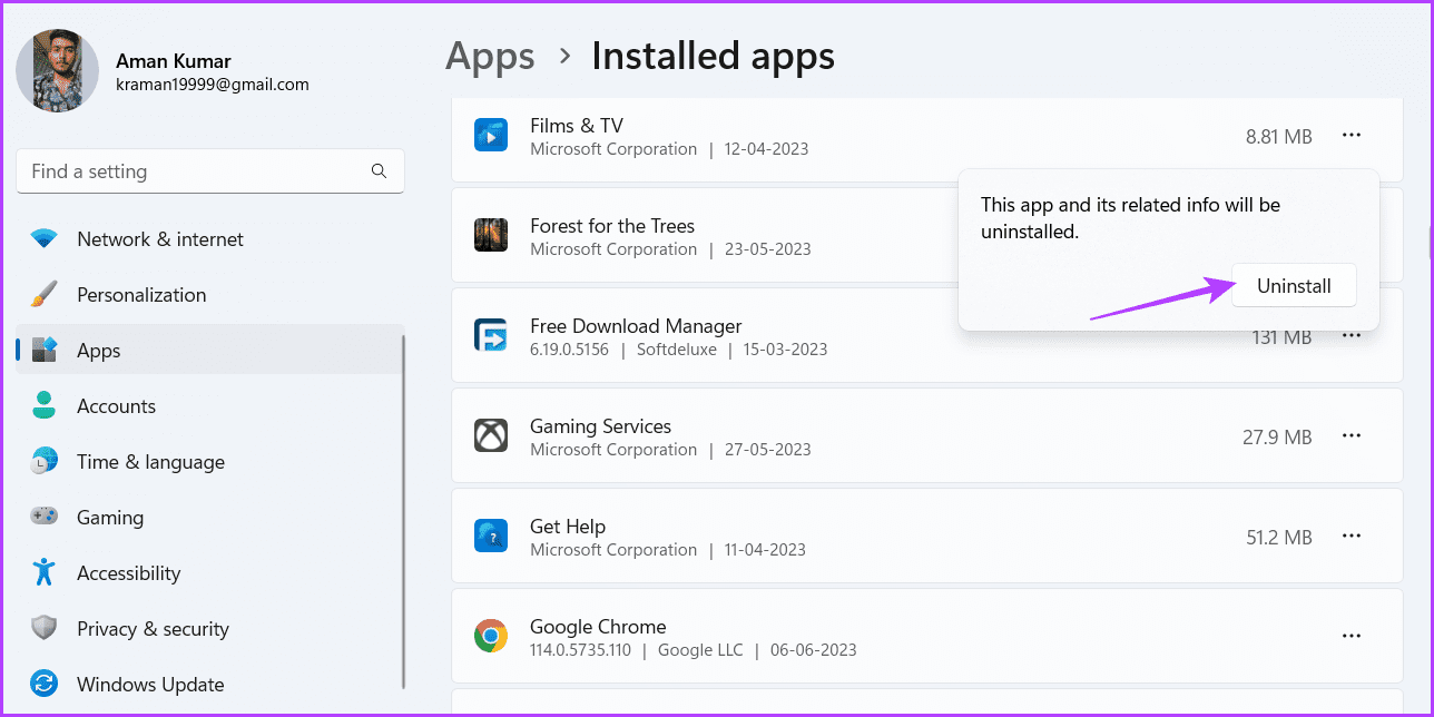 Uninstall-option-again أفضل 5 طرق لإصلاح أخطاء نظام الملفات على Windows 11