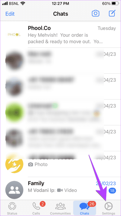 WhatsApp-Settings-Open 3 طرق لإيقاف تلقي رسائل WhatsApp دون حظر