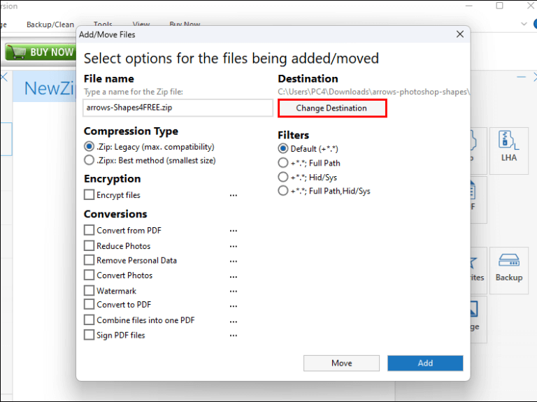 WinZip-5 كيفية فتح ملف Zip