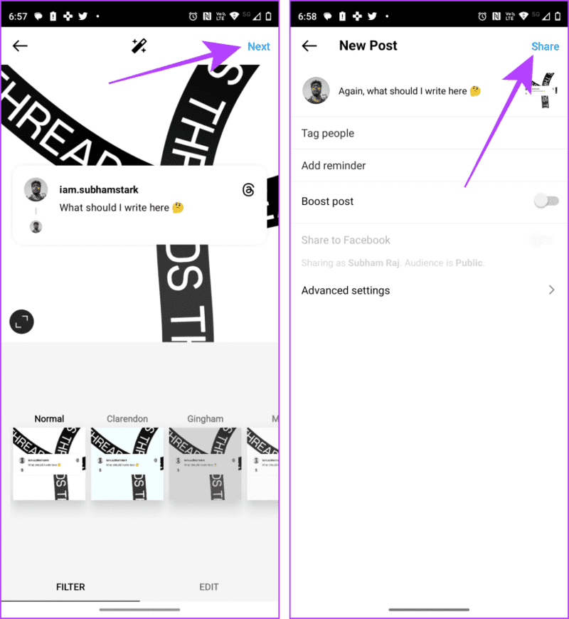 Write-Caption-for-Instagram-Post-2 كيفية مشاركة Threads على Instagram أو منصات اجتماعية أخرى
