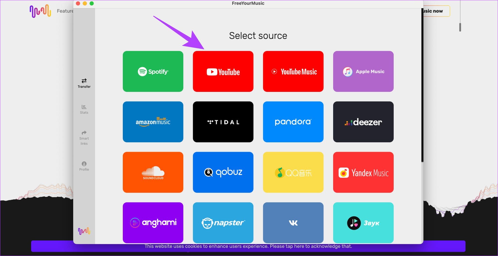 YTM-Transfer-FYM-3-2048x1056-1 3 طرق مجانية لنقل قوائم التشغيل من YouTube Music إلى Apple Music