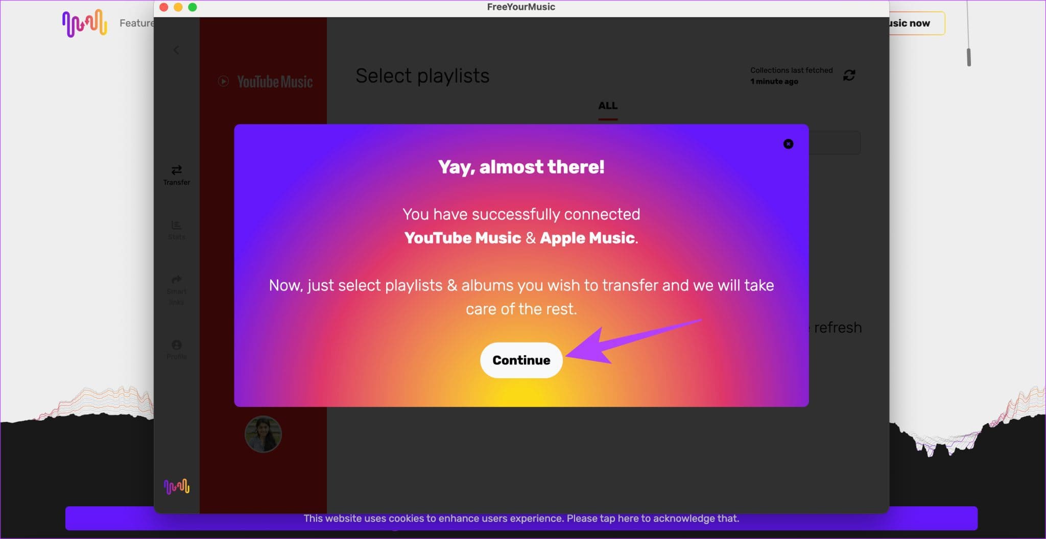 YTM-Transfer-FYM-9-2048x1056-1 3 طرق مجانية لنقل قوائم التشغيل من YouTube Music إلى Apple Music
