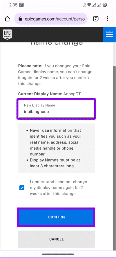 add-the-name-and-hit-confirm-1 كيفية تغيير اسمك على Fortnite باستخدام أي جهاز
