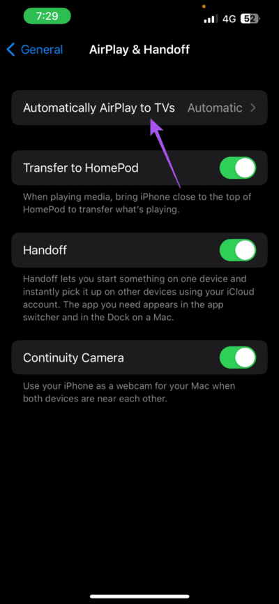 automatic-airplay-to-tv-iphone-settings-710x1536-1 أفضل 6 إصلاحات لعدم عمل AirPlay على Apple TV
