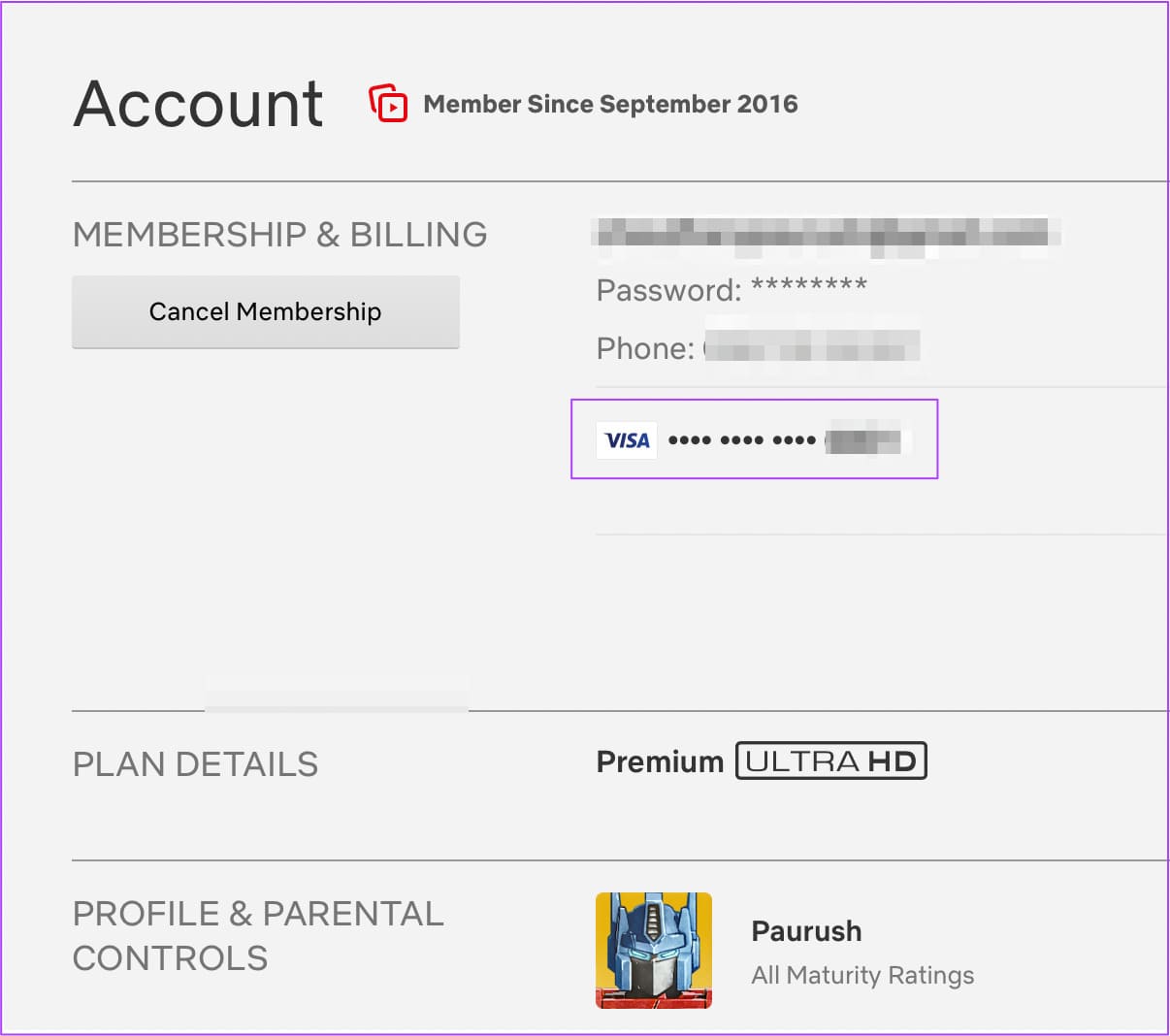 card-details-netflix- أفضل 7 إصلاحات عدم عمل Dolby Atmos في Netflix على Android TV