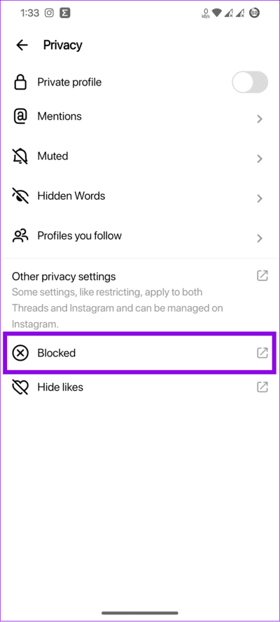 choose-Blocked كيفية كتم صوت شخص ما أو حظره في Threads