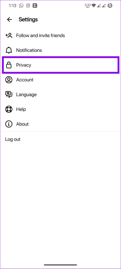 choose-Privacy كيفية كتم صوت شخص ما أو حظره في Threads