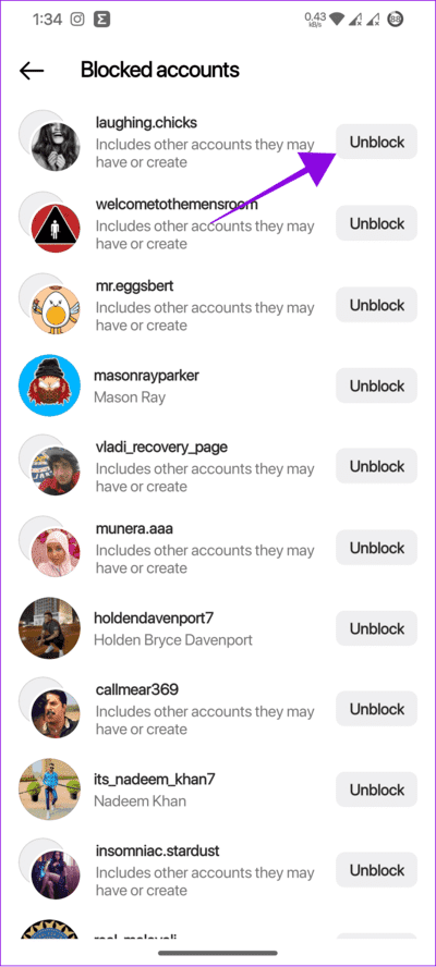 choose-Unblock كيفية كتم صوت شخص ما أو حظره في Threads